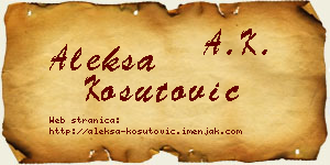 Aleksa Košutović vizit kartica
